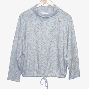 NEW Lush Women’s Size Small Drawstring Speckle Blue Hem Pullover